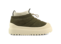 HOODY SNEAKER IN PELLE IMBOTTITA MILITARY
